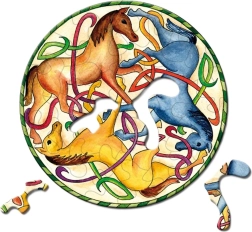 Puzzle redondo Picoli – caballos, 33 piezas
