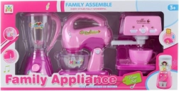 Juego infantil de electrodomésticos de cocina a pilas: cafetera, batidora y licuadora