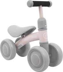 Motocicleta de equilibrio infantil de cuatro ruedas PeetyTrike, rosa