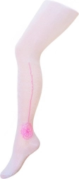 Medias infantiles de algodón con jacquard New Baby blancas con florecita 128–134