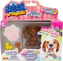 Set interactivo Brudaski en el baño con perrito beagle – blanco y marrón