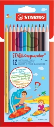 Set de lápices acuarelables Stabilo Aquacolor 12 uds