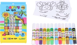 Pinturas con purpurina para vidrio 11+1, 10 ml