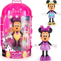 Disney Minnie Mouse mini muñeca de playa con armario y conjuntos