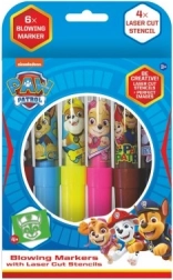 Rotuladores de soplado con plantillas Paw Patrol, 6 uds, caja 12 × 19 cm