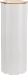 Bote de cocina metálico para alimentos con tapa de bambú Whiteline 28,5 cm