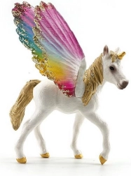 Figura de unicornio con alas arcoíris 9 cm