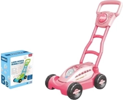 Cortacésped rosa de burbujas con iluminación