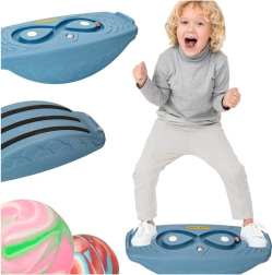Tabla de equilibrio infantil con laberinto de bolas azul