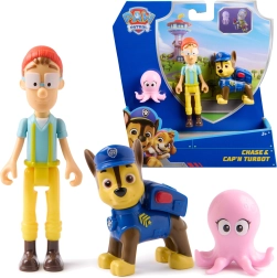 Figuras de Paw Patrol Chase, capitán Turbot y pulpo – set Adventure Bay