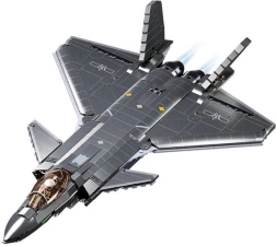 Sluban Army avión de caza furtivo J-20 invisible, set de construcción con superficie metálica
