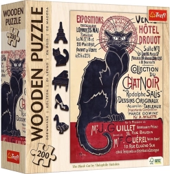 Puzle de madera Art: Steinlen - gato negro, 200 piezas