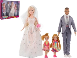 Set de muñecas: novia, novio y niños
