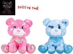 Osito de peluche de 20 cm con pañuelo, brilla en la oscuridad