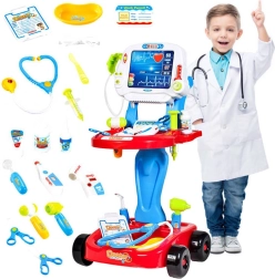 Carrito médico infantil – set para pequeños doctores – Rojo