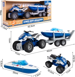 Set policial – quad y lancha motora 1:16