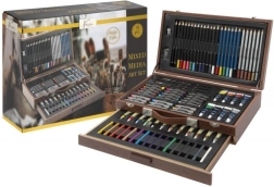 Gran maletín creativo de madera – set de 91 piezas para pintar y dibujar