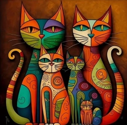 Pintura con diamantes: gatos en arte moderno 30 × 40 cm