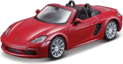 Modelo de coche metálico Bburago 1:32 Porsche 718 Boxster – rojo oscuro, amarillo