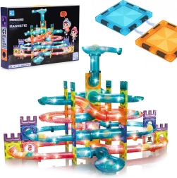 Pista magnética de canicas LED – set de construcción de 166 piezas