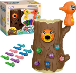 Woopie juego magnético de destreza atrapa el gusanito – 2 pájaros carpinteros y 10 gusanos