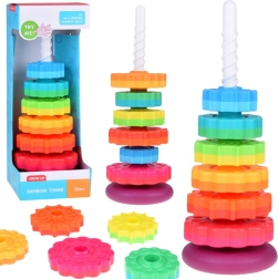 Torre en espiral de colores para niños – juguete apilable sensoriomotor