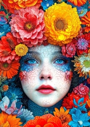 Puzzle En abrazo de flores 1000 piezas