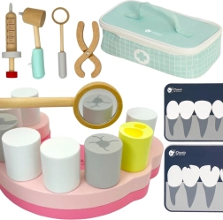 Classic World pequeño dentista – set de madera en maletín, 18 piezas
