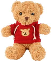 Osito de peluche Kruzzel 30 cm, marrón claro con sudadera