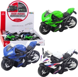 Motocicleta deportiva de carreras con volante de inercia, luces y sonidos