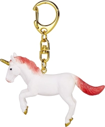 Llavero de unicornio saltando rojo