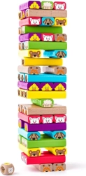 Torre colorida con animales - juego de habilidad