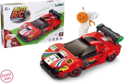 Kit de construcción coche RC rojo con control remoto 17 cm