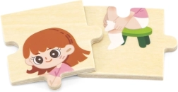 Viga rompecabezas educativos de madera para vestir a los niños, 28 piezas