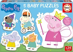 Baby puzzle Cerdita PEPPA 5 en 1 (3–5 piezas)