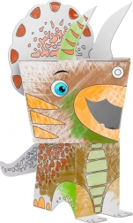 Rompecabezas 3D de papel para colorear – gato – Triceratops