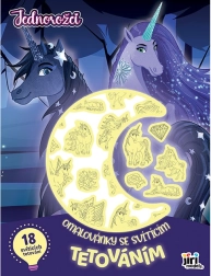 Libro para colorear con tatuajes que brillan en la oscuridad Unicornio