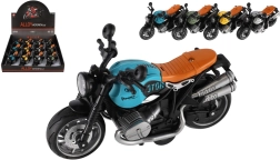 Motocicleta de plástico de 13 cm con retrofricción, luz y sonido