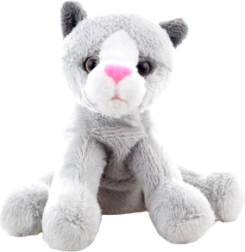 Gatita de peluche gris de 15 cm