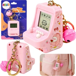 Juego electrónico de bolsillo Tetris rosa para llaves