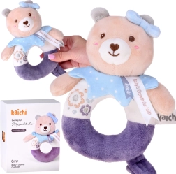 Primer sonajero de peluche para bebés 0+ osito con agarre