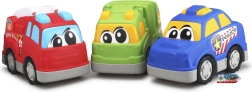 Coches infantiles de 24 cm: camión de basura, camión de bomberos y vehículo policial