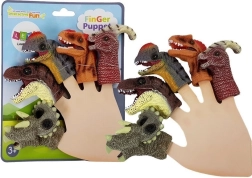 Títeres de dedo de goma de dinosaurios, set de 5 uds.