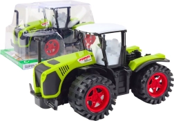 Gran tractor agrícola verde con tracción por fricción