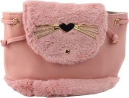 Mochila infantil rosa de peluche con orejitas, correa ajustable, 22 cm, 4 l