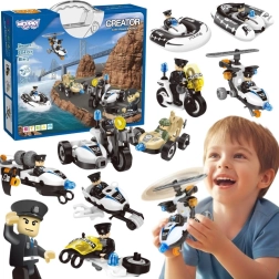 Set de construcción de vehículos policiales Woopie 8 en 1
