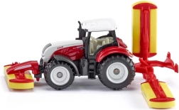 Siku Farmer tractor Steyr con segadoras Pöttinger – modelo metálico
