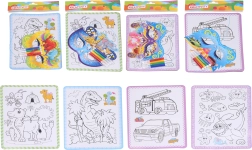 Set creativo para niños: 4 láminas para colorear, una máscara con cordón y 4 rotuladores