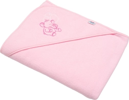Toalla infantil de rizo con capucha NEW BABY 100 × 100 cm elefantito rosa
