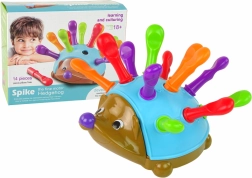 Erizo apilable de juego azul con púas de colores